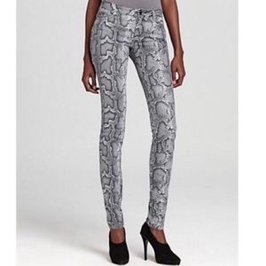 Michael Kors gunmetal snake print jean